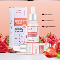 Sérum à la fraise fermenté à la vitamine C, au rétinol et à l'acide hyaluronique, anti-âge, anti-rides, unifiant le teint, adoucissant, éclaircissant et blanchissant