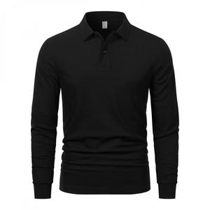 Polo Homme <span class=keywords><strong>Salona</strong></span> Première Classe Décontracté Maillot Respirant Solide Col Rabattu Manches Longues pour Polo - Product Image 5