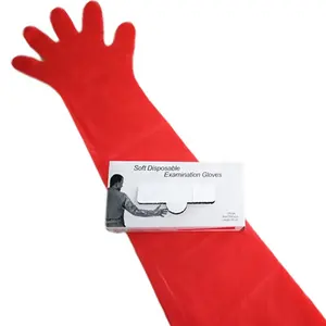 Одноразовые ветеринарные перчатки с длинным рукавом до плеч