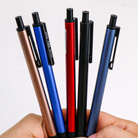 Stylo bille métallique de haute qualité au toucher doux, encre noire, bleue, rouge, 0,5 mm, 0,7 mm, vente en gros de stylos gel métalliques