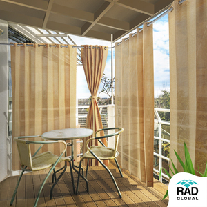 Cortinas para Exteriores Beige de HDPE con Ojales, 150 GSM, con Elegancia Neutral Suave y Tela Transpirable Resistente a la Intemperie para un Balcón con Estilo - Product Image 4