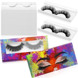Custom colorful beautiful multi design False eyelashes empty packaging paperboard window box