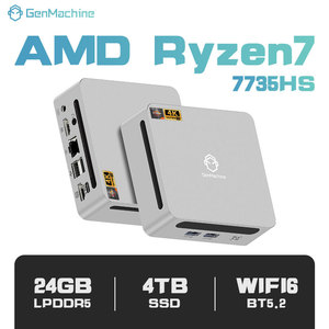 Mini Computadora para Juegos GenMachine AMD Ryzen 7 <span class=keywords><strong>7735HS</strong></span>, 8 Núcleos, LPDDR5 6400MHz, SSD, Wifi 6, BT 5.2, Triple Pantalla 4K, LAN 2.5G - Product Image 1