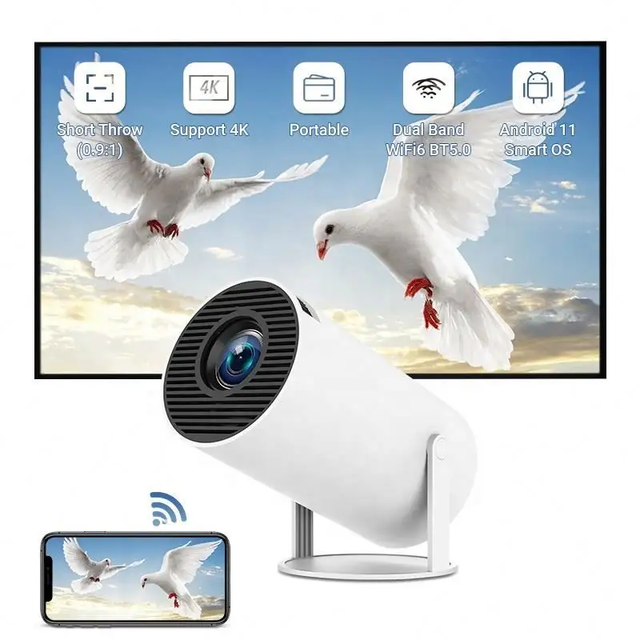 Smart TV High Brightness Android 11 4K Projector Dual Wifi Outdoor Portable HY300 BT5.0 Netflix Home Theater Cinema Beamer