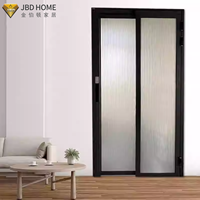 Porte coulissante moderne sans rail - Cadre en aluminium avec verre trempé pour salles de bain, toilettes et espaces compacts