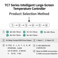 Contrôleur de température intelligent TC7, entrée K Pt100, sortie relais SSR, taille de panneau, chauffage, refroidissement, contrôle de température PID