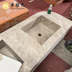 Encimera de Mármol Natural Taj Mahal para Lavabo Individual y Doble, Diseño Acanalado, Alta Calidad - Product Image 4