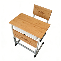 Meubles scolaires en bambou spéciaux des Philippines, ensemble bureau et chaise d'étude en bois pour salle de classe, bureau d'écolier individuel pas cher pour salle de classe