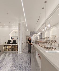 Custom Modern Dessert Shop Interior Design Bakery Cake Display Counter Glass Showcase Retail Store Furniture - Product Image 2