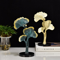 Décoration d'intérieur moderne minimaliste de style nordique en résine synthétique motif feuille de Ginkgo, idéale pour le salon, le meuble TV, l'entrée ou le bureau