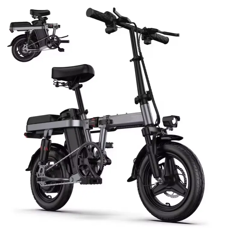 저렴한 2 좌석 접이식 14 인치 소형 전기 미니 도시 전자 자전거 접이식 Ebike 학생 ebike 통근 전기 자전거 하이브리드