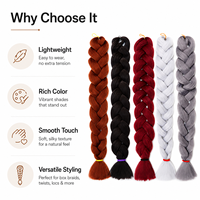 Extensions de cheveux synthétiques ignifuges pour tresses jumbo, tresses en boîte, torsades au crochet, vente en gros directe usine
