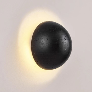 Lámpara de pared LED de piedra negra, accesorio de iluminación trasera minimalista moderno para dormitorio, pasillo, balcón - Product Image 2