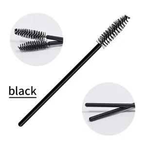 Dongshen Wholesale Single Makeup Brushes Nylon Plastic Mascara Brush Disposable Mascara Wand Applicator Eyebrow Eyelash Brush