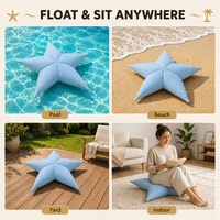 Chaise longue gonflable en forme d'étoile personnalisée avec housse en tissu sandwich, chaise flottante classique pour piscine, chaise de plage pour adulte