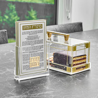 Ensemble de bénédiction de table personnalisé en Lucite avec cartes et lettrage miroir en acrylique, Birkat Hamazon Judaica, cadeau de bénédiction de table pour Rosh Hashanah
