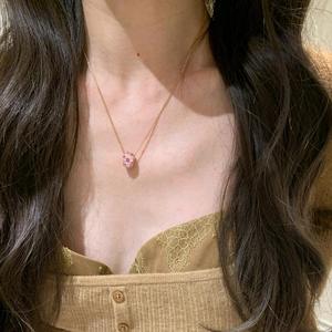 Collier en argent pur S925 avec pendentif flocon de neige en diamant rose, accessoire de luxe léger, plein de diamants émouvants - Product Image 5