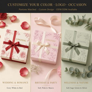 Juego de Cajas de Regalo con Diseño Impreso de Alta Gama, con Cinta de Raso Cruzada, Diseño de Corazón y Estrella, para Empaque de Joyería de Boda o San Valentín - Product Image 3
