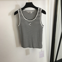 Vente flash : débardeur en tricot rayé fin et frais pour l'été