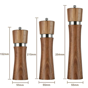 Molinillos Manuales de Sal y Pimienta de Madera Maciza con Núcleo Cerámico Ajustable y Anillo de Acero para Moler Especias - Product Image 2