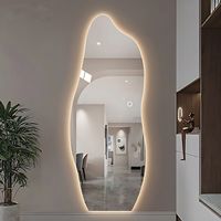 Miroir de salle de bain intelligent personnalisé avec éclairage LED, commande tactile, décoration murale, miroir de maquillage pour salle de bain