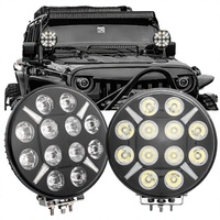 Phare de travail LED rond de 9 pouces, 120W, 12V/24V, double mode, pour camion, 4x4, SUV, UTV, ATV