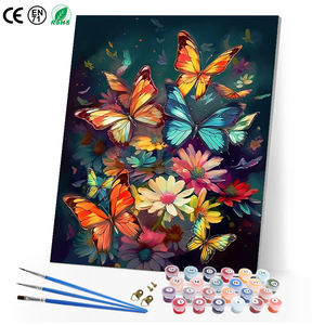 Nouvelle peinture par numéros papillon 16x20 pouces couleur avec numéros Kit de <span class=keywords><strong>toile</strong></span> imprimé pour les décorations pour la maison - Product Image 1