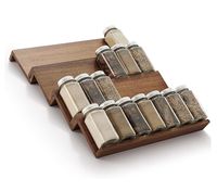 Organiseur d'épices en bois d'acacia au design unique, organiseur de condiments en bois pour armoire de cuisine