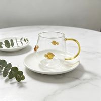 Taza de Vidrio de Borosilicato Hecha a Mano con Diseño Marino, Linda Taza con Asa y Animales en 3D para Bebidas y Regalos, Ideal para Instagram