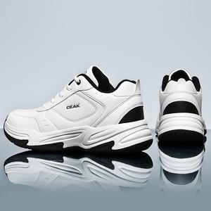 Sneakers Sportive Retro Bianche con Piattaforma, Taglia US 13 14 EUR 47 48, in Pelle Sintetica con <span class=keywords><strong>Suola</strong></span> in Gomma, Ammortizzanti e di Supporto per Palestra - Product Image 5