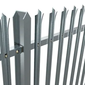 Toptan kolayca monte avrupa 2.4m palisade eskrim/metal palisade çit güvenlik başak