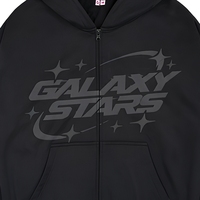 Sudadera con capucha Black Galaxy Stars con cremallera completa para hombre, de forro polar, con bolsillos frontales