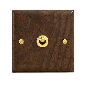 Brass switch,220V 10A toggle wall switch wood panel 1/2/3/4Gang.2Way brass screw Switch button Switch,Retro style Light Switch