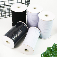YIWU Vente en gros de sangles en polyester brodées extensibles de 3 mm/5 mm/6 mm/8 mm/10 mm/12 mm, cordon élastique plat tressé