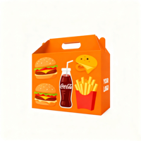 Cajas de Papel Kraft Desechables para Empacar Hamburguesas de Pollo y Papas Fritas, Cajas de Papel para Empacar Pollo Frito, Empaque de Alimentos de Papel Kraft Personalizado