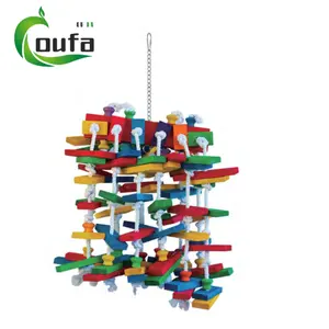 OF Factory Directly Parrot Toys Set Birds Climb Hanging Bird Chew Toy Parrot Bite Swing Large Bird Toys For Wood