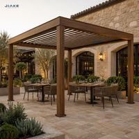 Pergola bioclimatique en aluminium, toit à lames motorisées, abri paysager, salon de thé extérieur, gazebo imperméable pour terrasse de villa