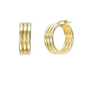 2025 nueva llegada impermeable hipoalergénico 14K oro Trio aro pendiente para niñas - Product Image 1