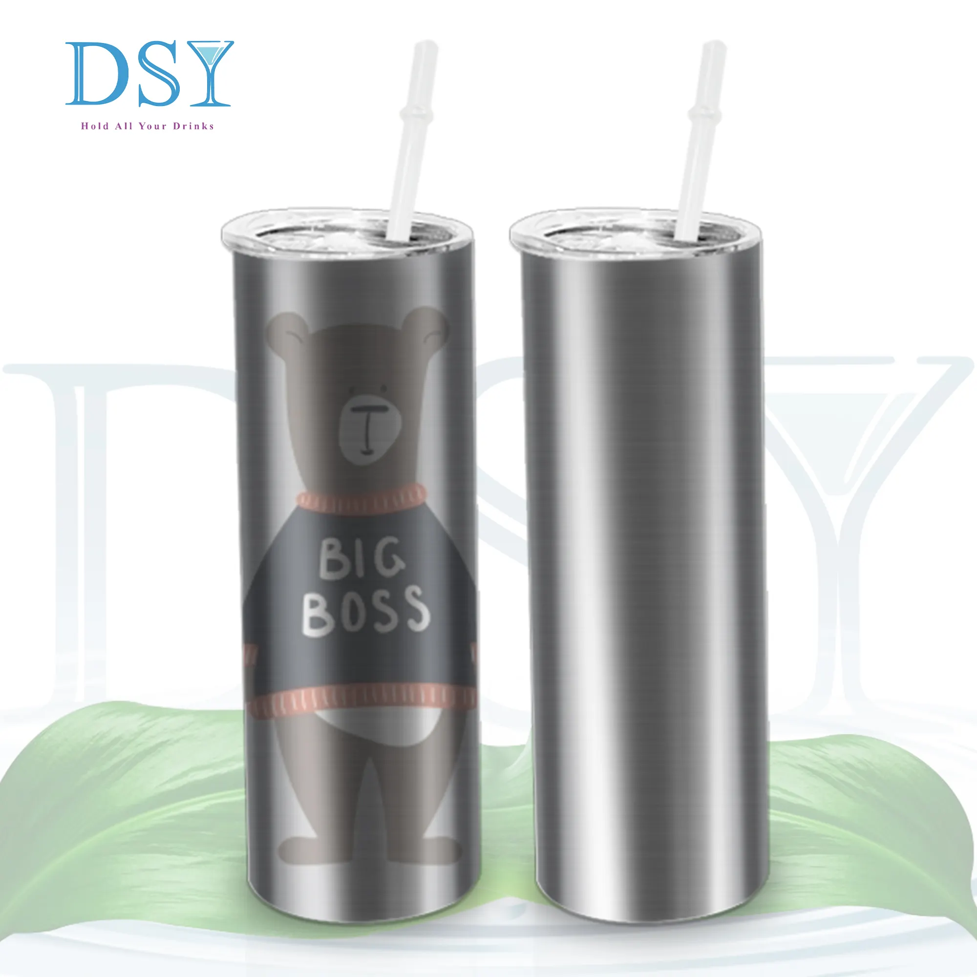 Manufacturer 20OZ 30oz Stainless Steel Skinny silver Tumbler Vacuum Insulated Cups In Bulk For Sublimation DIY