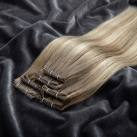 Extensions de cheveux vierges russes double trame, tissage machine Genius double trame, trame fine invisible, sans acide, sans perte de cheveux, marque Leshine