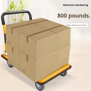 Carretilla de Plataforma Plana, Carretilla de Mano Plegable <span class=keywords><strong>para</strong></span> Oficina, Carretilla de Metal Ligera de Cuatro Ruedas, Carretilla Pequeña - Product Image 5
