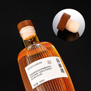 Bouteilles d'<span class=keywords><strong>alcool</strong></span> Vin de prune rond Bouteille de port de boisson d'<span class=keywords><strong>alcool</strong></span> faible Vanjoin 500 Ml Verre avec bouteille de bière en liège en bois - Product Image 6