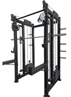 Machine commerciale multifonctionnelle Smith avec support à squat, barre de traction et station Pec Fly parfaite pour l'entraînement complet du corps à la maison