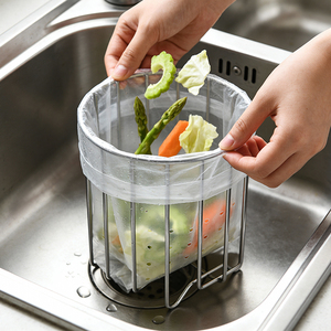 ตะกร้าเก็บขยะบนโต๊ะครัวสแตนเลส 304 พร้อ<span class=keywords><strong>ม</strong></span>ที่วางถุงขยะและชั้นวาง - Product Image 5