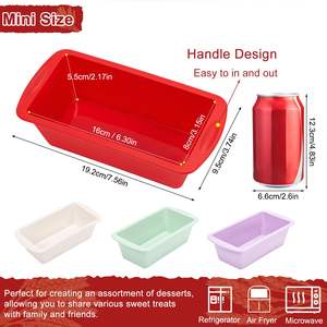 Petits ustensiles de pâtisserie de bricolage antiadhésifs Moules à gâteaux rectangulaires en silicone pour pain de gâteaux - Product Image 5