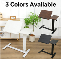 Table d'appoint mobile pour bureau et canapé, petite table pour ordinateur portable (40+20)*40cm, avec fonction de levage pneumatique et rabattable, idéale comme table de chevet.