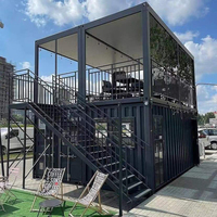 Conteneur de magasin de 20 pi avec toit-terrasse Conteneur préfabriqué Bar Kiosque Conteneur de restaurant à 2 étages