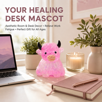 Jouet Squishy Vache des Highlands Personnalisable avec Logo, en TPR Souple et Pailleté, Jouet Anti-Stress Animal à Presser, Vente en Gros, Cadeau