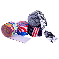 Bande élastique en polyester imprimée par transfert thermique, motifs variés, sangle extensible colorée, accessoires de vêtement en gros, ceinture