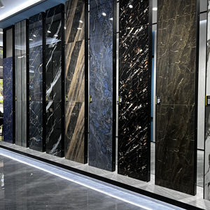 Carrelages modernes de luxe en pierre foncée 750x1500 carreaux de sol et de mur en marbre métallisé émaillé pour KTV <span class=keywords><strong>Hotel</strong></span> Club grands panneaux pour chambres - Product Image 4